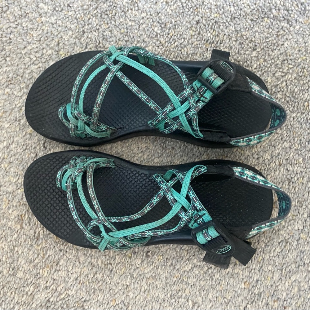 Chaco Black and Teal Sandals